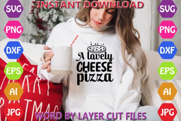 A Lovely Cheese Pizza Design: Graphics & Freebies